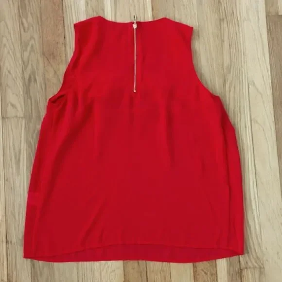 Rose and Olive red tank top sleeveless blouse - Picture 2 of 4